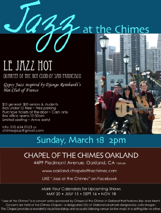 Jazz at the Chimes Flyer