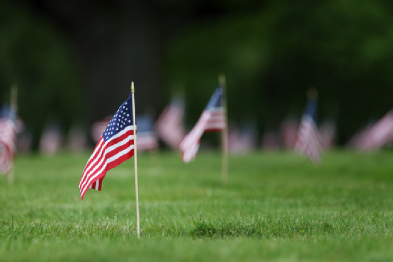 Memorial Day grave site flags.